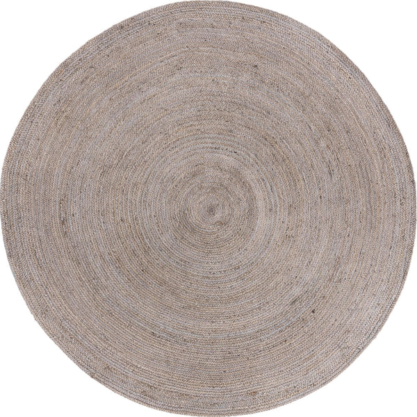 Unique Loom Braided Jute Dhaka Hand Woven Solid Rug Gray,  8' 0" x 8' 0"