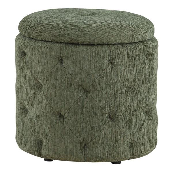 OSP Home Furnishings Erindale Round Storage Ottoman Pine