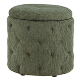 OSP Home Furnishings Erindale Round Storage Ottoman Pine