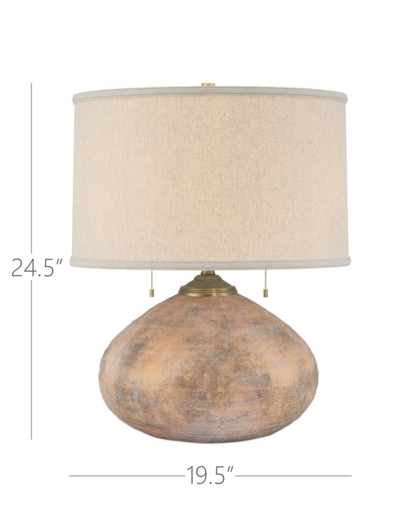 Currey & Company Kenmare Table Lamp - Rustic Terracotta Design With Antique Brown Glaze And Elegant Brass Accents Brown Terracotta 6000-1014-currey-company