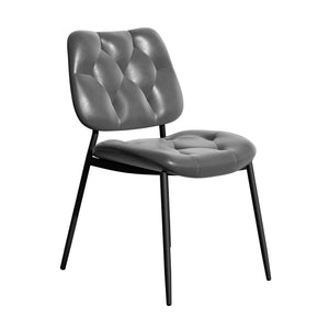 English Elm Dining Chairs Set Of 2 - Modern Ergonomic Design In Dark Gray Pu Leather For Dining & Living Spaces T3950P394502