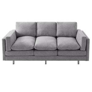 English Elm Modern Three Seat Chenille Sofa with Pocket Spring Cushions for Living Rooms Light Grey N763P351754R