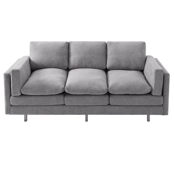 English Elm Modern Three Seat Chenille Sofa with Pocket Spring Cushions for Living Rooms Light Grey N763P351754R