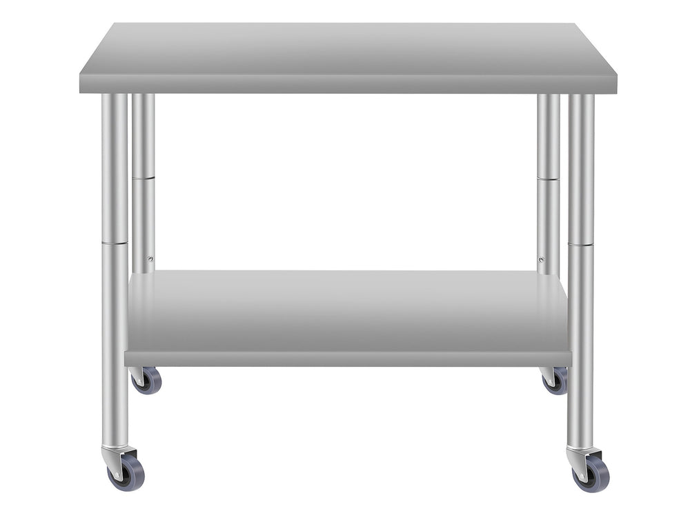 English Elm 36''*24'' Stainless Steel Kitchen Prep Table with Under Shelf Casters Commercial Grade W3167P303178