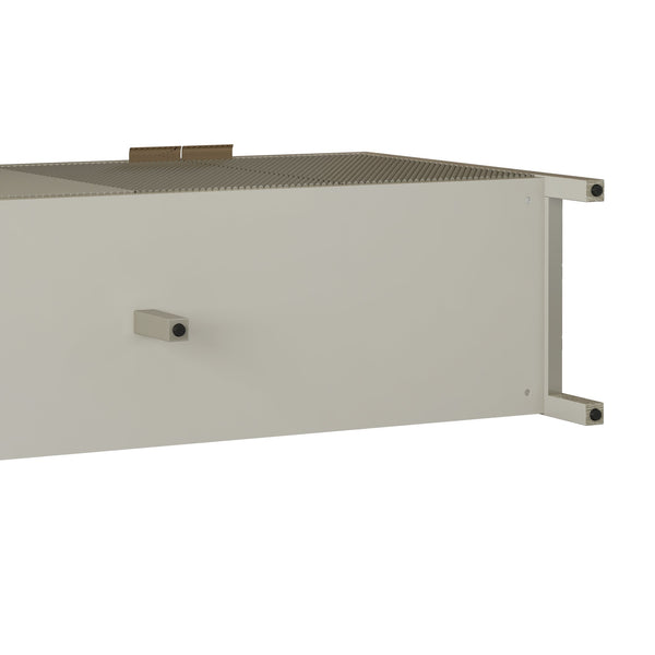 English Elm Sideboard Champagne 59" Modern Wood Buffet Cabinet with 4 Doors, Adjustable Shelves, 220lb Top Capacity W757P203146