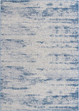 Unique Loom Outdoor Modern Cartago Machine Made Abstract Rug Blue, Ivory/Gray 10' 0" x 14' 1"