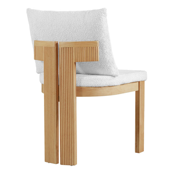 English Elm Indoor Boucle Upholstered Dining Chairs Rubberwood Frame Set of 2 for Modern Spaces N779P379862B