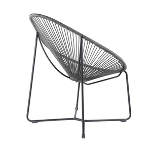 English Elm Lirren Steel Papasan Lounge Chair with Woven Rope Seat, Indoor/Outdoor Durable Design, No Assembly Required Gray B2736P354330