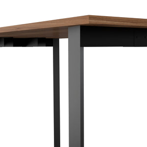 English Elm Marrakech Brown Writing Desk with Four Steel Legs — Compact 29"x47" Particleboard Workspace, Easy Assembly B128S00168