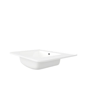 English Elm 30" Glossy White Ceramic Undermount Bathroom Basin with Overflow and Seamless Bowl W2615P281687