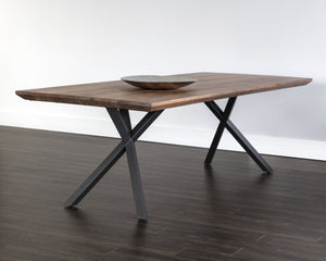 Sunpan Lark 94" Solid Acacia Wood Dining Table with Black Iron Base - Urban Style for Any Space!