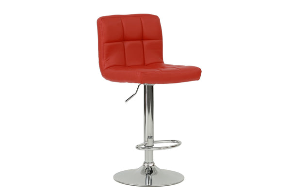 English Elm Adjustable Red Faux Leather Barstool Set of 2 – Swivel, Gas-Lift Height, Armless Modern Stool Comfort B089P388374