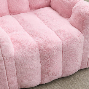 English Elm Lotus Oversized Bean Bag Sofa Memory Foam Filled Accent Chair for Living Room Pink W2311P457273