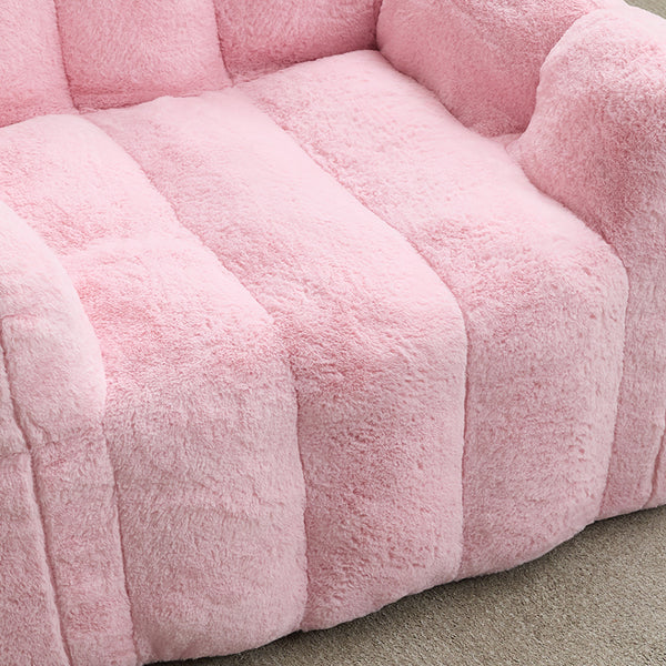 English Elm Lotus Oversized Bean Bag Sofa Memory Foam Filled Accent Chair for Living Room Pink W2311P457273