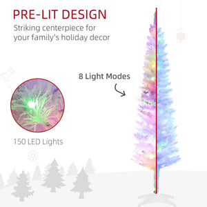English Elm Homcom 5Ft Pencil Prelit Artificial Christmas Tree With 150 Colorful Leds – Perfect For Small Spaces! W2225P249677