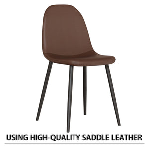 English Elm 55" Modern Mdf Wood Dining Table & 4 Saddle Leather Chairs Set - Eco-Friendly, Stylish & Durable! W2189S00712