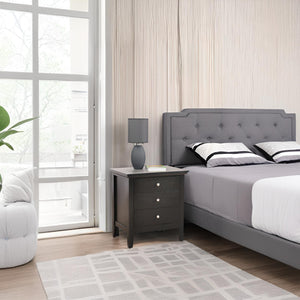 English Elm Chic Black 3-Drawer Nightstand 26"H x 24"W x 18"D — Durable Particleboard, Sleek Modern Casual Accent for Bedroom Storage B078118400