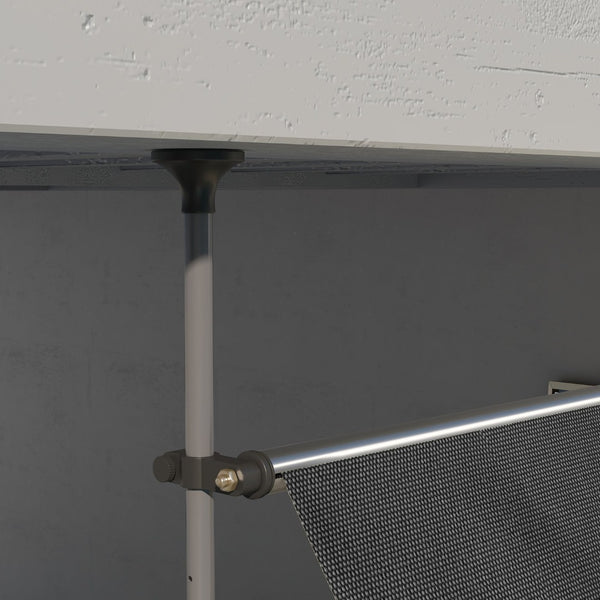 English Elm Outsunny Manual Retractable Awning – 118" Freestanding Patio Shade With Uv-Resistant Canopy & Support W2225P200705-GIGA