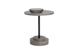 Sunpan Marlowe 27.5" Round Bistro Table with Concrete Top and Stylish Steel Frame for Indoor & Outdoor Use Black / Grey