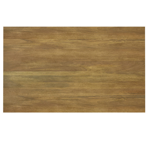 English Elm Hunter Modern Industrial Dining Table 66x40 in Solid Mango Wood Top with Black Hairpin Legs, Durable Finish Light Brown B136P203505