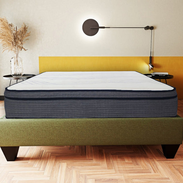 English Elm 14 Hybrid Pocket Coil Mattress 14in Comfort Foam Layers Zoned Support Breathable Knit Trimmed Edge B2741P290538