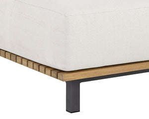 Sunpan Geneve Modular Lounge Chair - Stylish Outdoor Seating with Durable Teak & Weather-Resistant Fabric Armless Chair - 35.75W x 35.75D x 27.5H