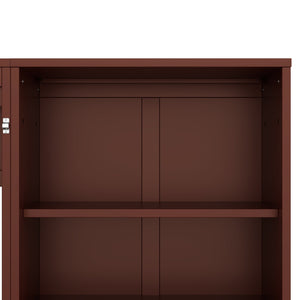 English Elm Queen Murphy Bed with Built-In Shelves, Height-Adjustable Storage & Drawer for Small Spaces Walnut 71.6 L x 21.5 W x 6.1 H N733S309223D
