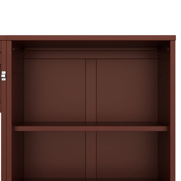 English Elm Queen Murphy Bed with Built-In Shelves, Height-Adjustable Storage & Drawer for Small Spaces Walnut 71.6 L x 21.5 W x 6.1 H N733S309223D