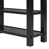 English Elm Trexm Retro Console Table With Drawer and Two Sturdy Shelves For Entryway, Living Room (Black)