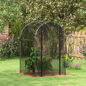 English Elm Outsunny Walk-in Crop Cage Galvanized Steel Frame Mesh Netting Garden Bed Cover W2225P174486