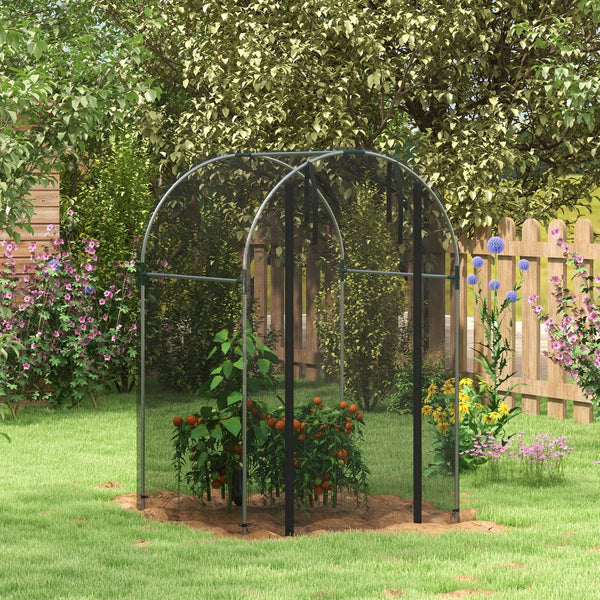 English Elm Outsunny Walk-in Crop Cage Galvanized Steel Frame Mesh Netting Garden Bed Cover W2225P174486