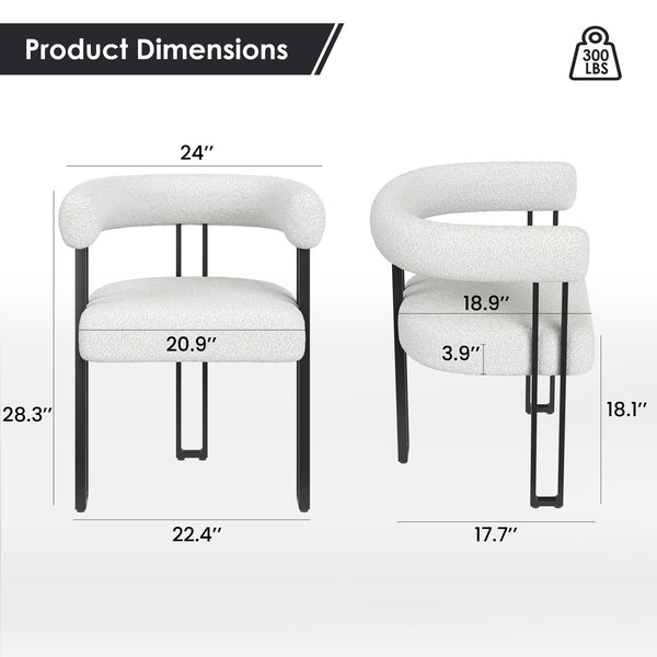 English Elm Counter Height Stools Set of 2 Mid-century Metal Legs Ergonomic Kitchen Island Seating Beige T3623P432004