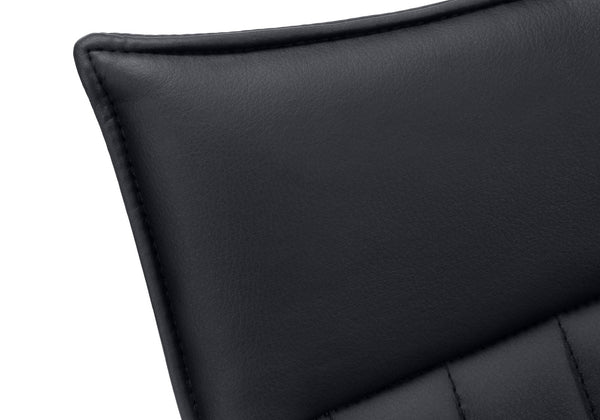 English Elm Dining Chair Set Of 2 - Modern Armless Side Chairs In Black Faux Leather & Chrome For Dining Rooms B2710P218846