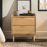 English Elm Walker Edison - Mid-Century Modern 2-Drawer Solid Wood Nightstand – Natural Pine