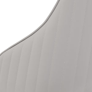 English Elm Modern Pu Sponge-Filled Dining Chair Set of 2, Gray Faux Leather, Golden Stainless Legs, Water-Resistant Stylish Seating (280 lb) W1535P227672