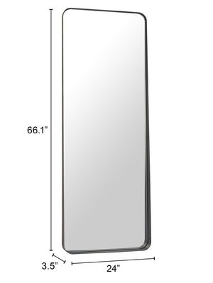 Zuo Modern Riga Mirror - Stylish Floor Mirror With Sleek Steel Frame For Modern Home Decor Elegance And Utility Black Steel,Mdf,Glass 110316-zuo-modern