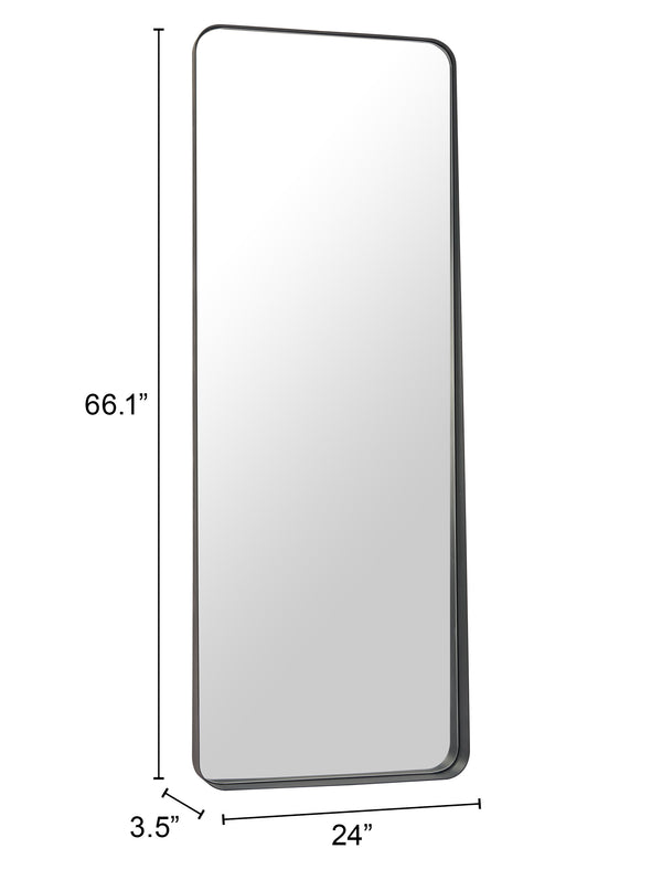 Zuo Modern Riga Mirror - Stylish Floor Mirror With Sleek Steel Frame For Modern Home Decor Elegance And Utility Black Steel,Mdf,Glass 110316-zuo-modern