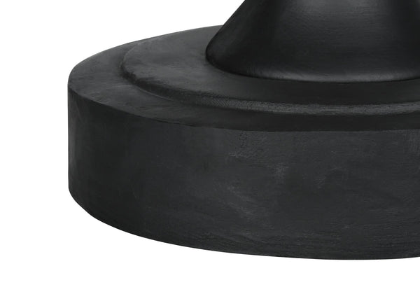 English Elm Accent Table Round Matte Finish Weather Resistant Magnesium Oxide Indoor Outdoor Side Black B2710P461661