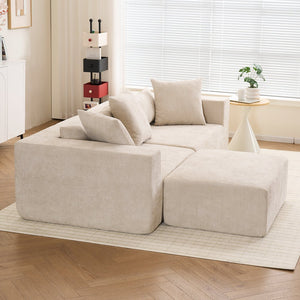 English Elm Modular L-Shaped Lounge Chair & Cloud Sofa – No Installation, Deep Seat Comfort For Living Rooms & Bedrooms W2012S00010