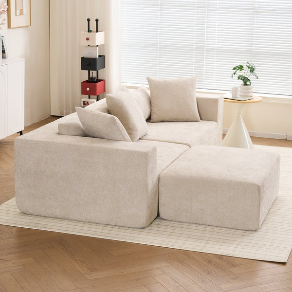 English Elm Modular L-Shaped Lounge Chair & Cloud Sofa – No Installation, Deep Seat Comfort For Living Rooms & Bedrooms W2012S00010