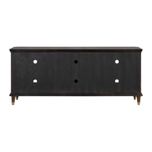 English Elm Modern 70" TV Stand Dark Cherry Finish with Gold Accents, 3 Felt-Lined Drawers, Sturdy Wood Design B2741P395430