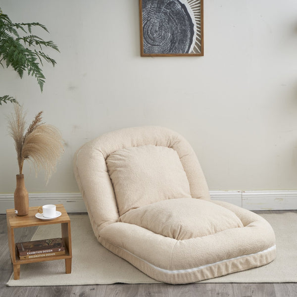 English Elm Triple Fold Down Sofa Bed Beige Metal - Compressed Pack, Thick Cushions, Adjustable Back, Versatile Use W244P186309