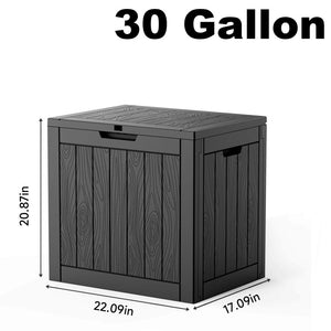 English Elm 30 Gallon Resin Deck Box Weatherproof Lockable Outdoor Patio Storage Container W2181P484991