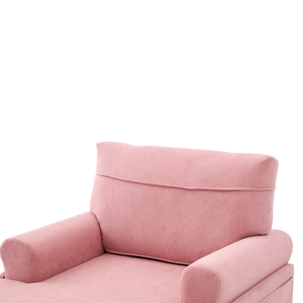 English Elm Modern Chenille Recliner Chaise Lounge Sofa Chair with High-Resilience Foam, Wide Seat, 550lb Capacity Pink W395P371343