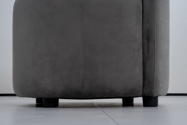 English Elm Upholstered Dark Grey Dining Chair with Backrest — Ergonomic Plush Accent Seat for Kitchen & Living Room W2998P235173