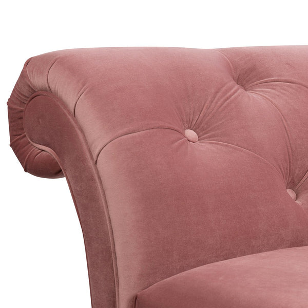 English Elm Samuel Velvet Tufted Chaise Lounge Elegant Roll Arm Reading Nook Accent Chair B2719P238292