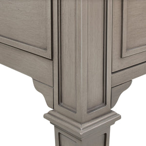 English Elm Jennifer Taylor Home - Dauphin Elegant 5-Drawer Executive Desk In Grey Cashmere With Gold Accents For Stylish Workspaces B2719P238476