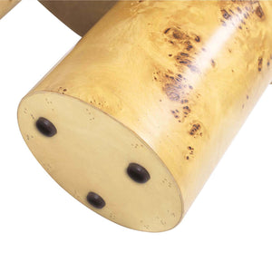 English Elm Jennifer Taylor Home - Nebula 28" Round Coffee Table In Warm Burl Wood - Sculptural Pillar Leg Design For Modern Spaces B2719P238495