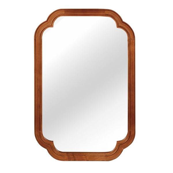 English Elm Yellowish Brown 24" X 36" Handcrafted Solid Wood Frame Mirror - Rustic Charm For Any Space W2203P389112-GIGA