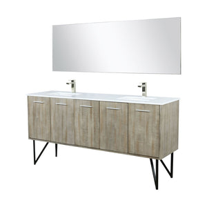 English Elm Rustic Acacia Double Bath Vanity 72" Wide With Cultured Marble Top & Brushed Nickel Faucet Set B2731S01786-GIGA